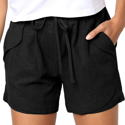 Oem Factory Manufacturer Custom Logo shorts spring new style high waist lace-up elastic sports pants