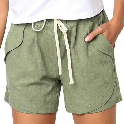 Oem Factory Manufacturer Custom Logo shorts spring new style high waist lace-up elastic sports pants